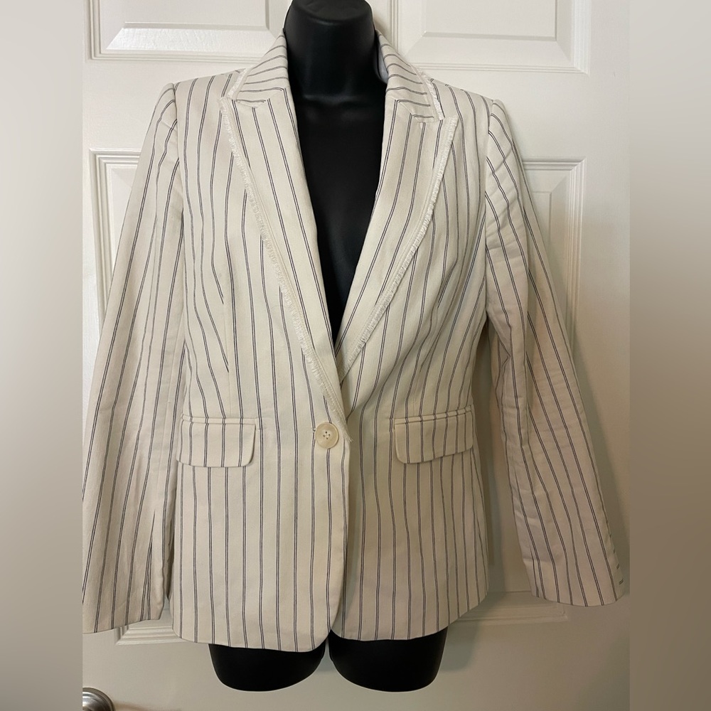 Vince Camuto Stripe Stretch Cotton Jacket Size 4